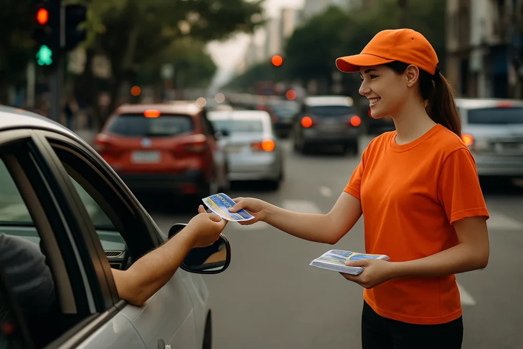 panfletagem no semaforo abordagem segura